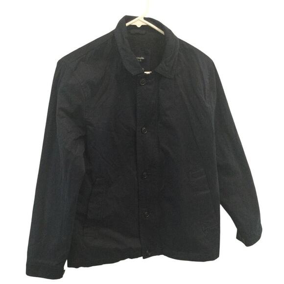 Abercrombie & Fitch Mens Bomber Jacket Sz Small Navy Blue Classic Cotton Preppy - Picture 1 of 12
